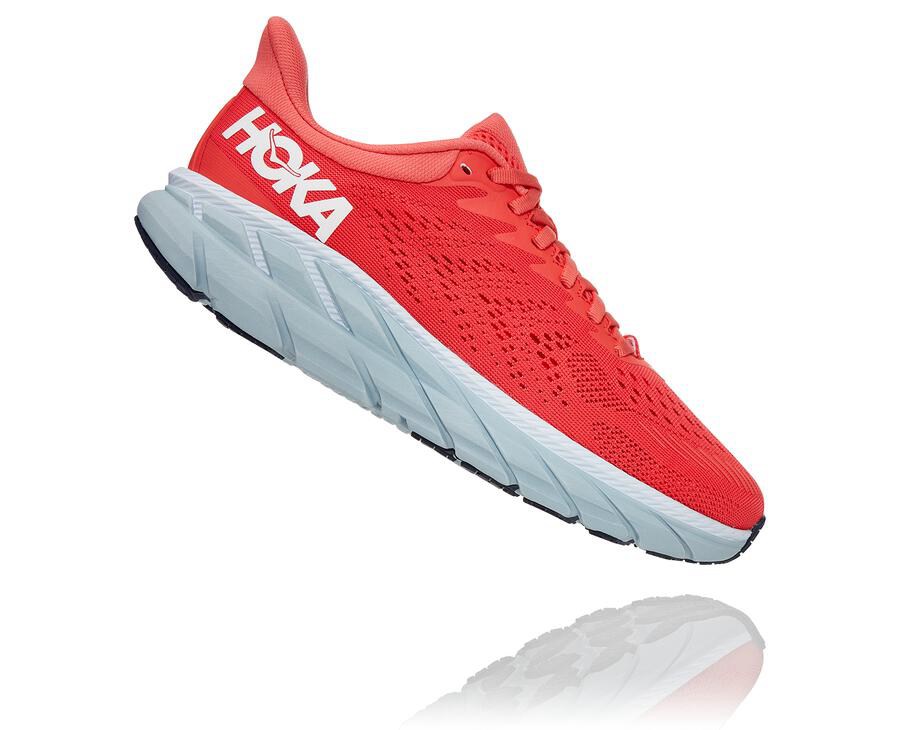 Hoka One One Tenisky Damske Červené/Biele - Clifton 7 - 15709-ZCJB